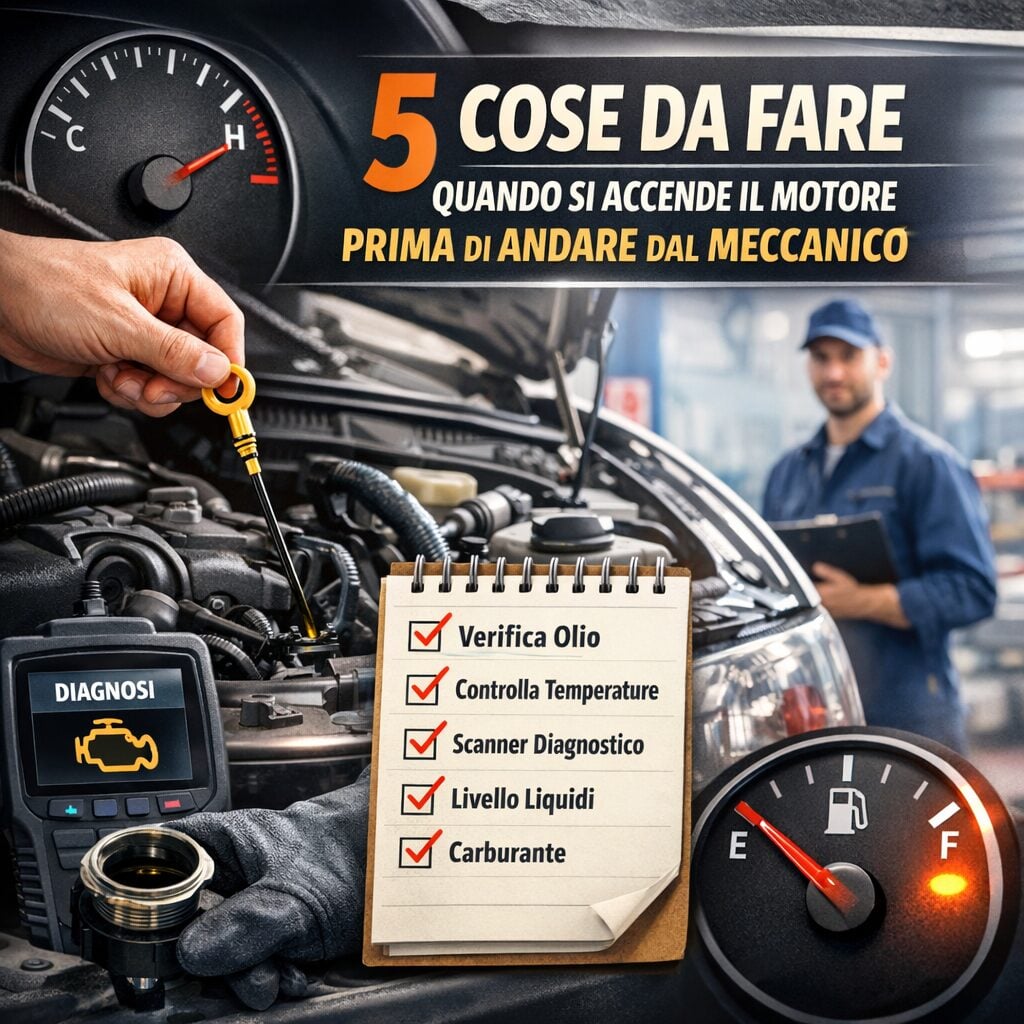 5 cose da fare prima di andare dal meccanico quando si accende la spia motore